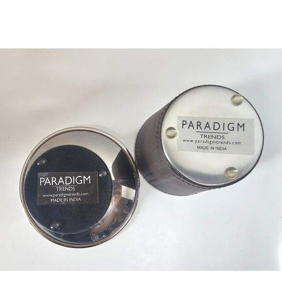 Paradigm Trends "Sullivan" Leather Stainless Bathroom Vanity Set - Dish Canister - Picture 4 of 8